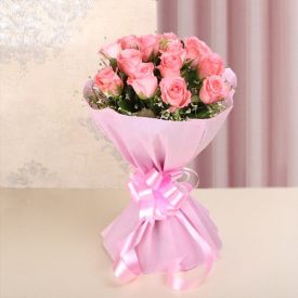 Bunch of 12 Pink Roses